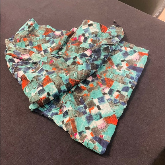 Stunning cotton turquoise scarf! - Picture 3 of 6